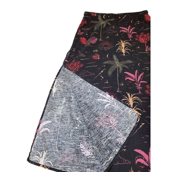 Marine‎ Layer Women 6 Ryan Midi Slip Skirt Boho Black Tropical Flower Side Slits - Picture 3 of 9